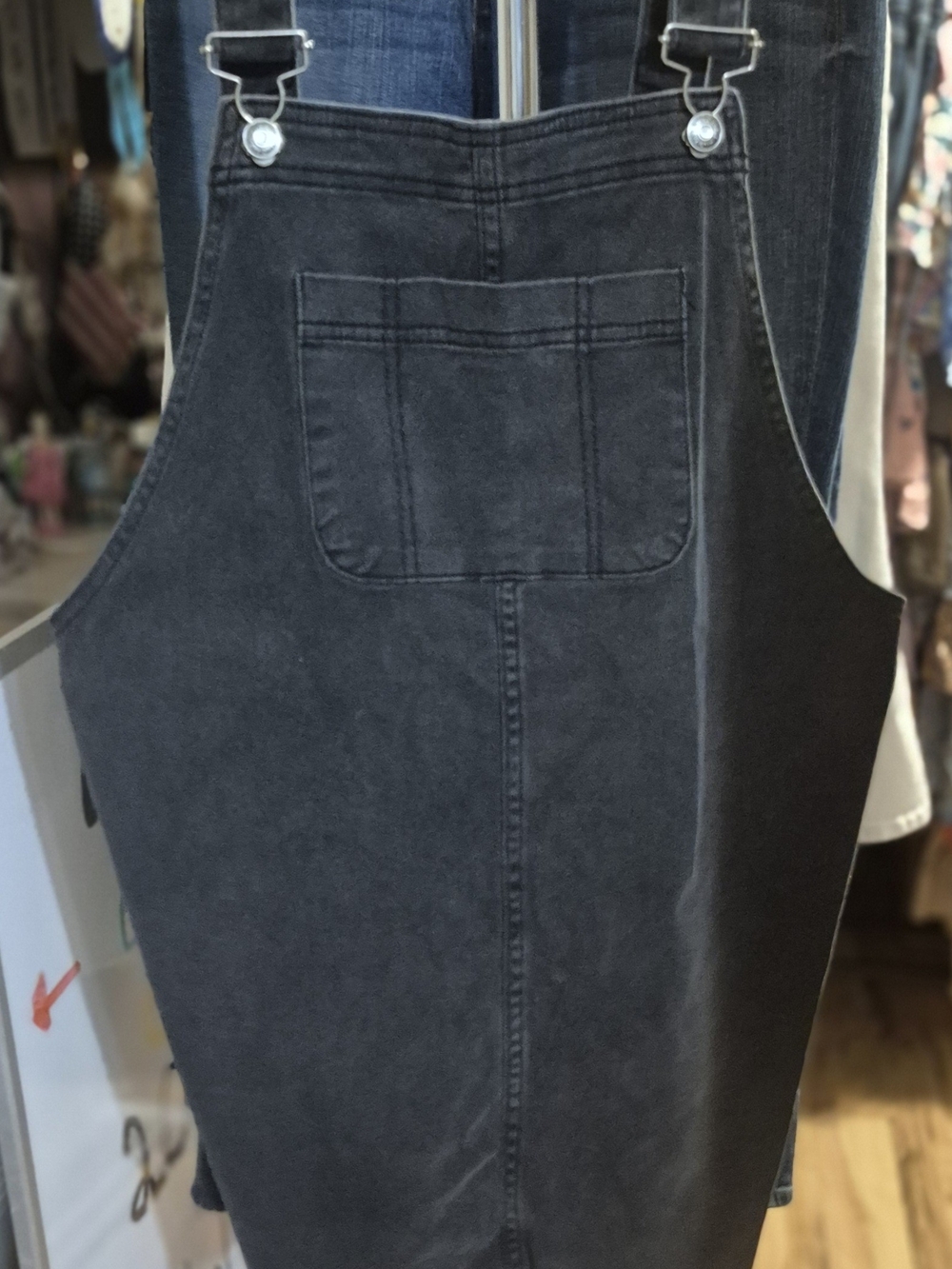 Dark Gray Denim Overalls